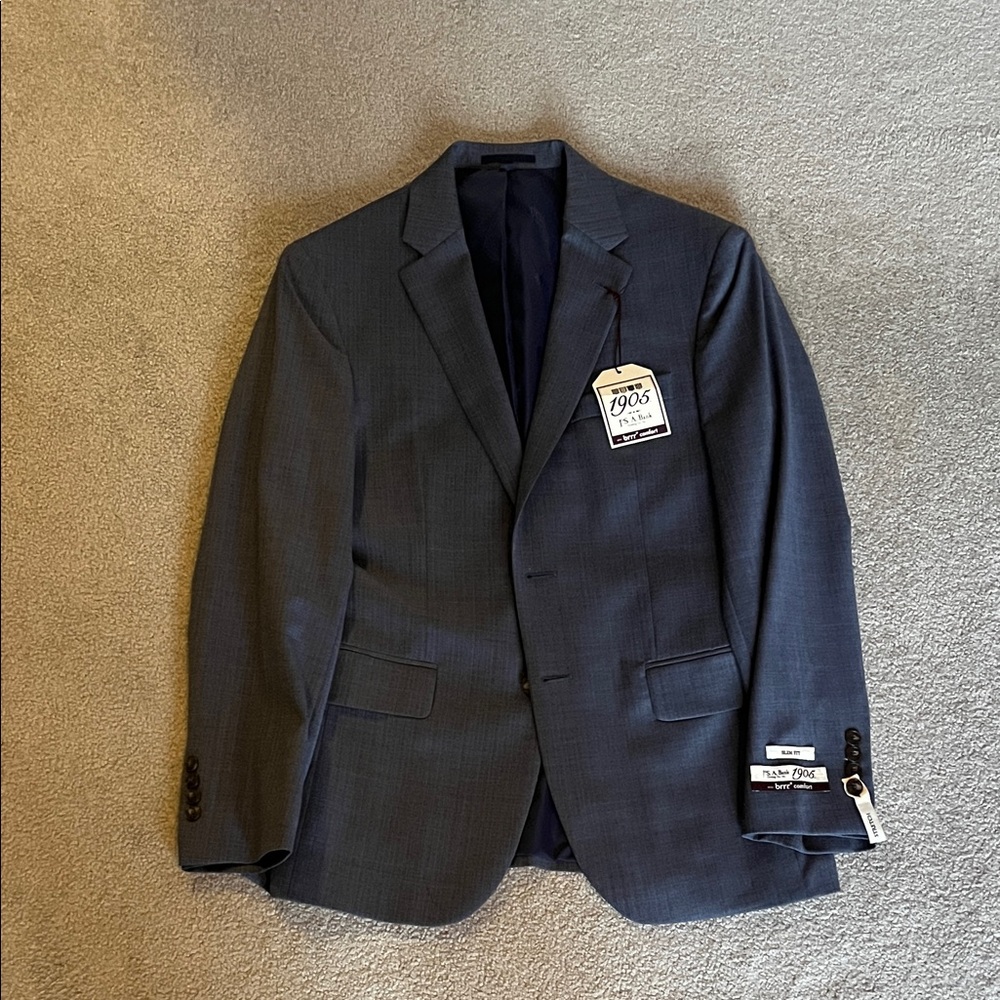 Jos. A. Bank Classic Dark Gray Herringbone Suit